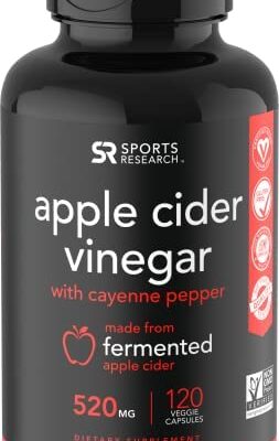 Sports Research Apple Cider Vinegar with Cayenne Pepper 120 Count